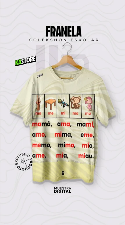 Franela FullPrint - MiJar Ma Me Mi Mo Mu